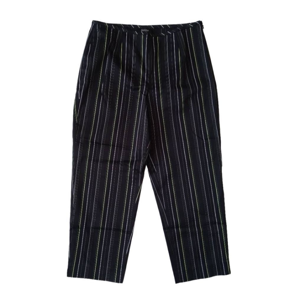Peck & Peck Black Green Pin Stripe High Rise Business Casual Dress Pants Size 10